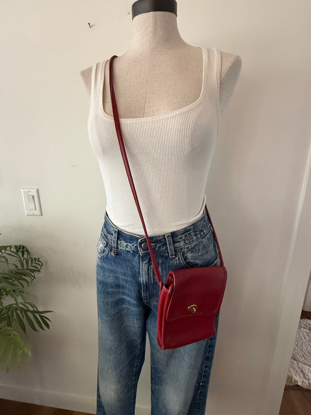 Vintage coach Red Leather Crossbody bag. Rare find